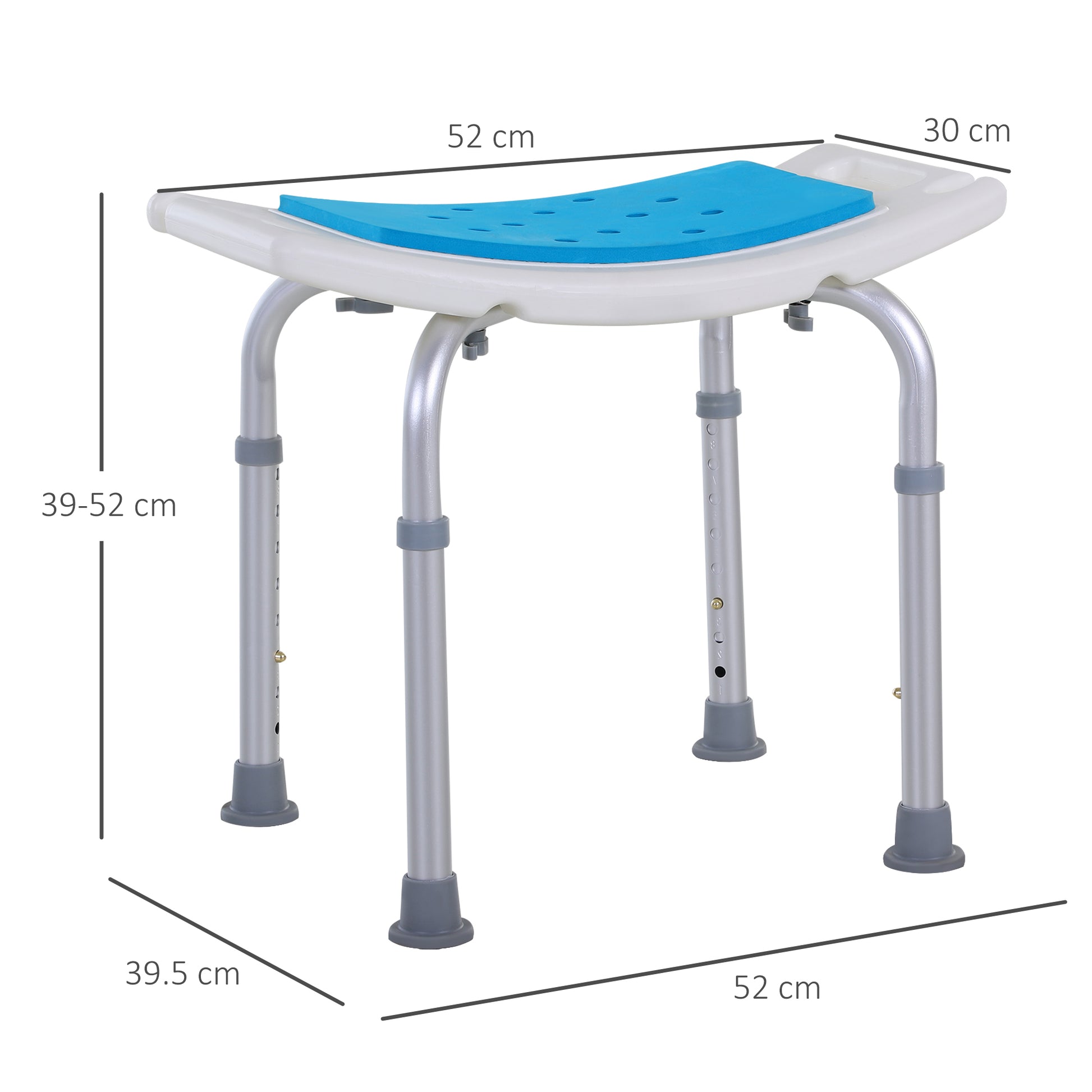 Homcom Aluminium Alloy Six-Level Non-Slip Bathroom Stool