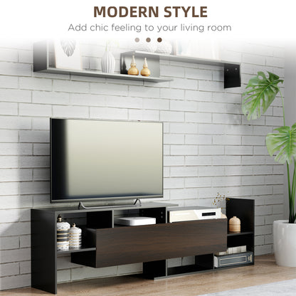 Homcom Modern TV Cabinet with Wall Shelf