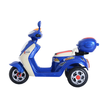 Homcom Plastic Music Playing Electric Ride-On Motorbike w/ Lights Blue