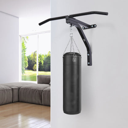 Homcom Punching Bag Hanger Wall Mount Bracket Kick Boxing MMA Training Frame Home Fitness Workout Pull Up Bar