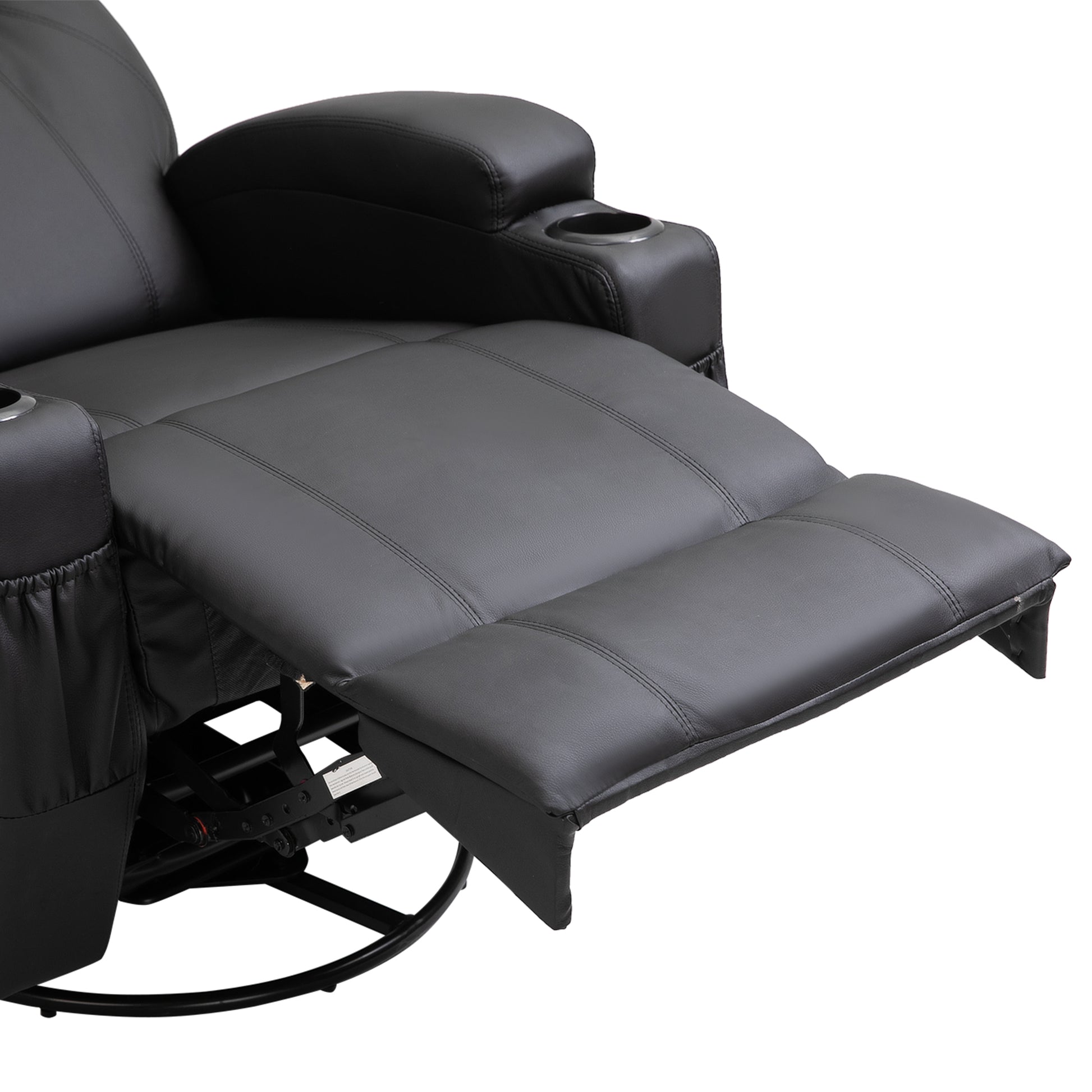 Homcom Recliner Armchair Massage Swivel PU Leather Reclining Chairs with Adjustable Leg Rest