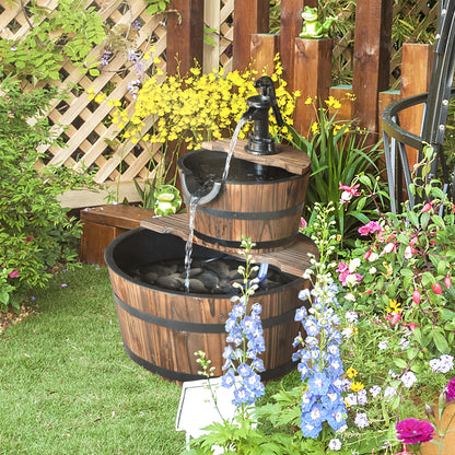 Outsunny Wooden Water Pump Fountain