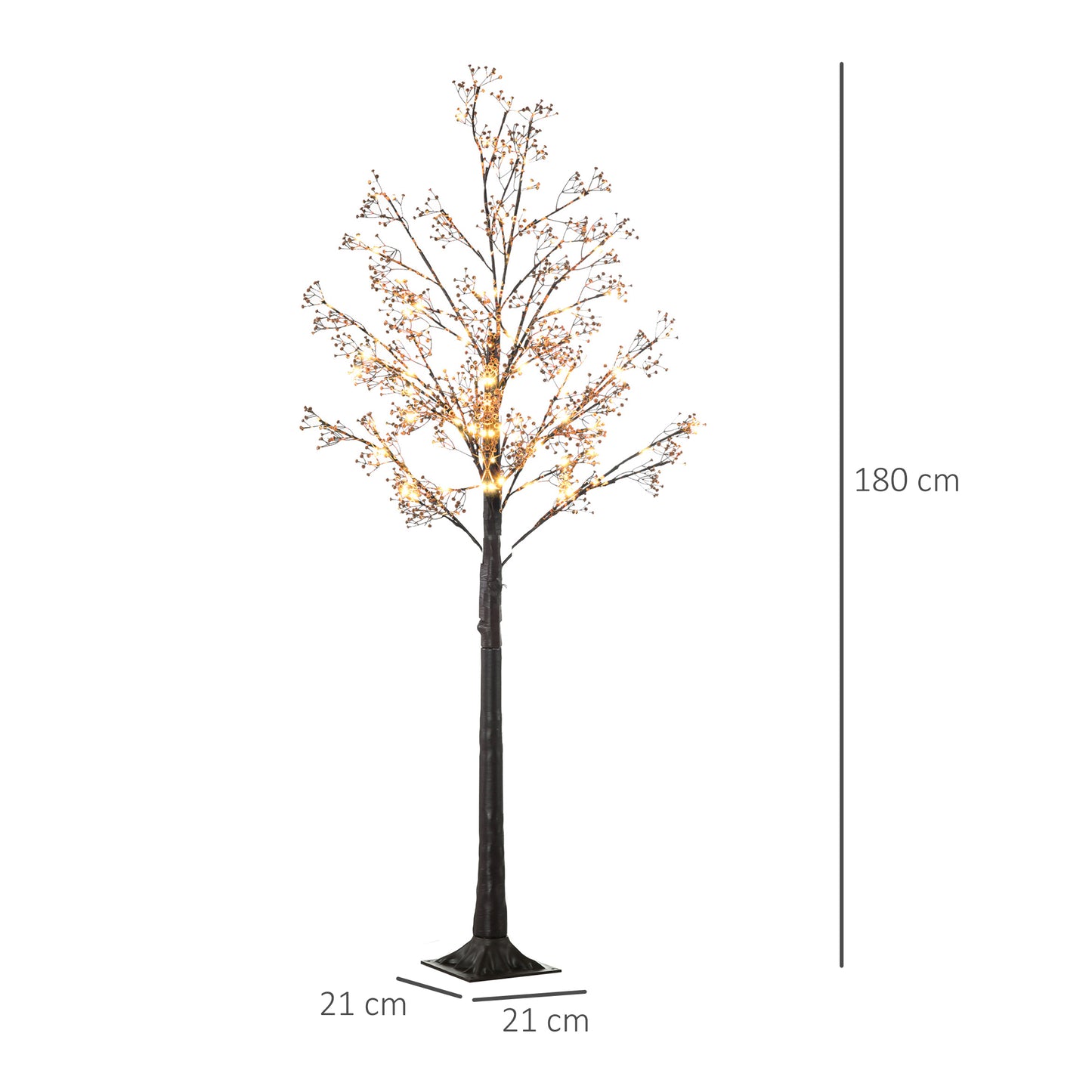 6ft Gypsophila Christmas Tree Light Feature Black with LED Lights Warm White