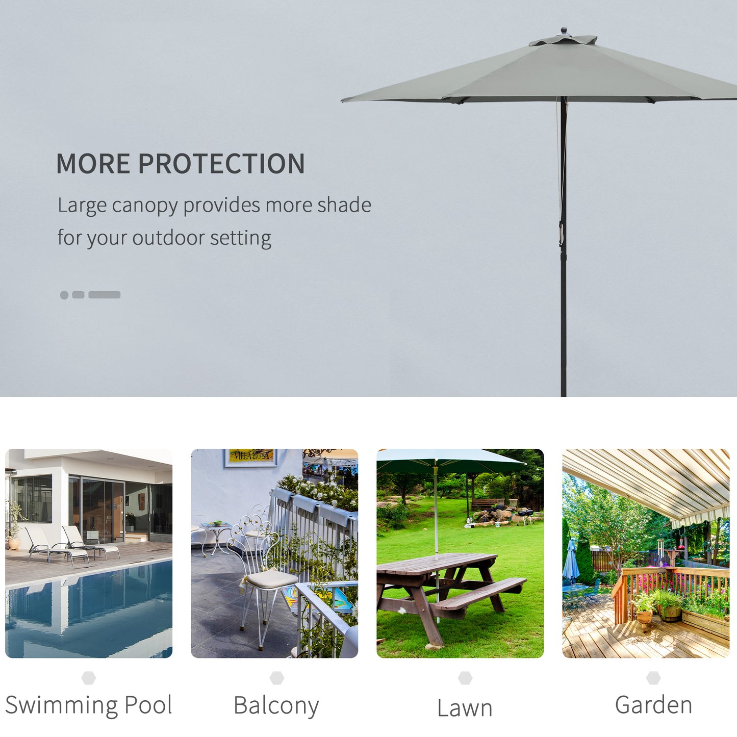 Outsunny 2.8m Garden Parasol Umbrella