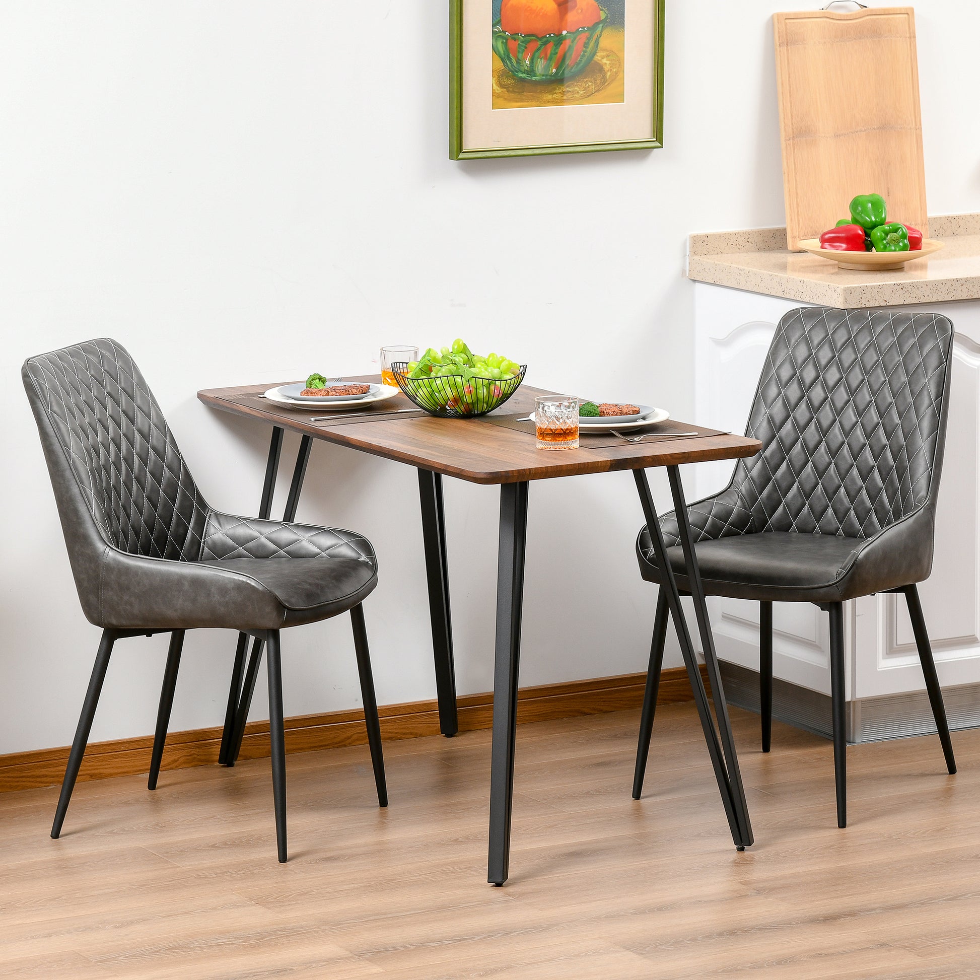 Homcom Retro Dining Chair Set of 2