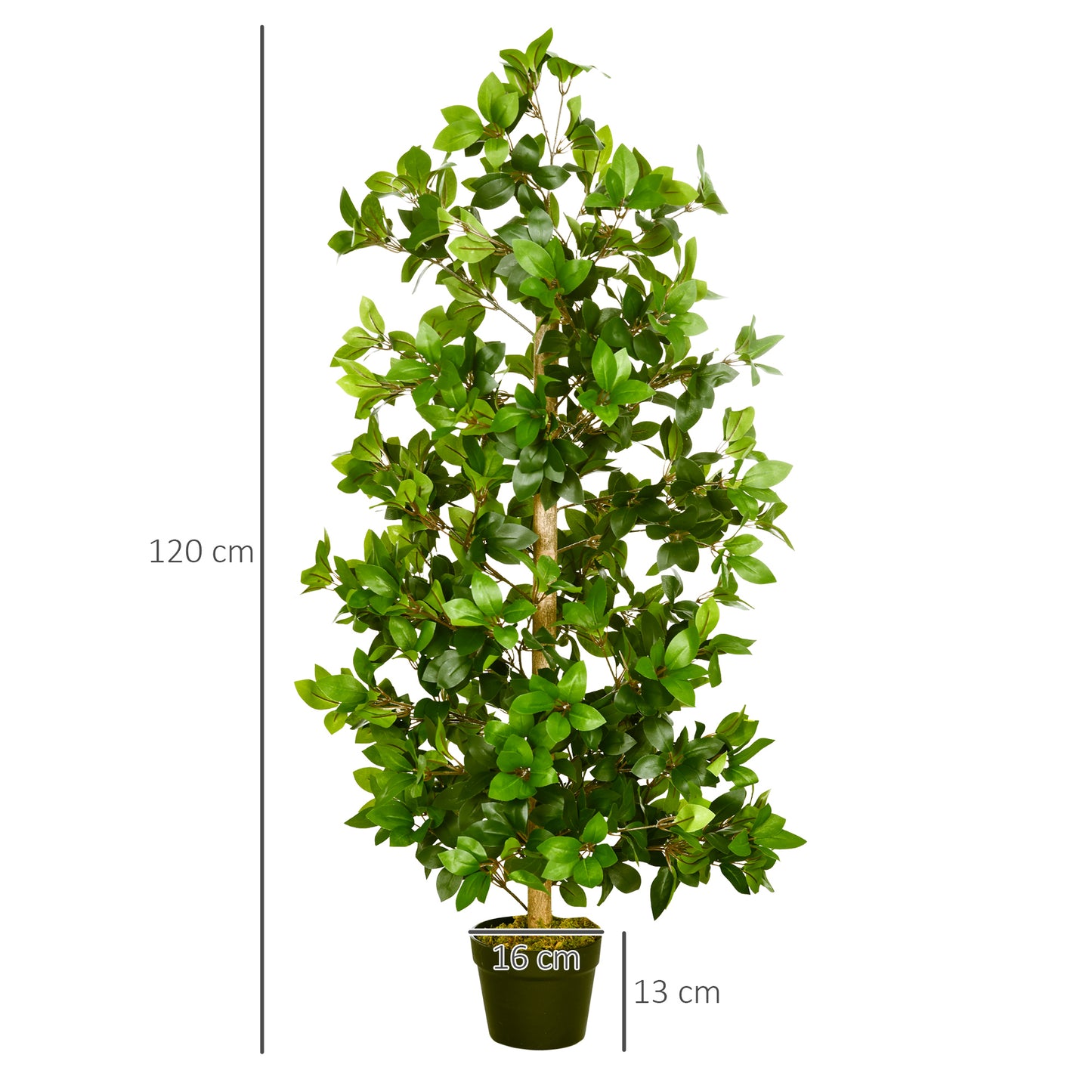 Homcom Artificial Plants Bay Leaf Laurel in Pot Fake Plants for Home Indoor Outdoor Decor