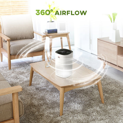 Homcom Air Purifiers for Bedroom with 3-Stage Carbon HEPA Filtration System