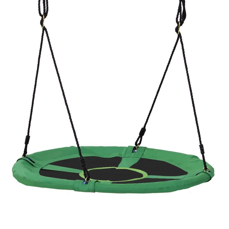 Homcom Kids Swing Outdoor Toys For Kids Diameter 100X4.5H cm-Black/Green