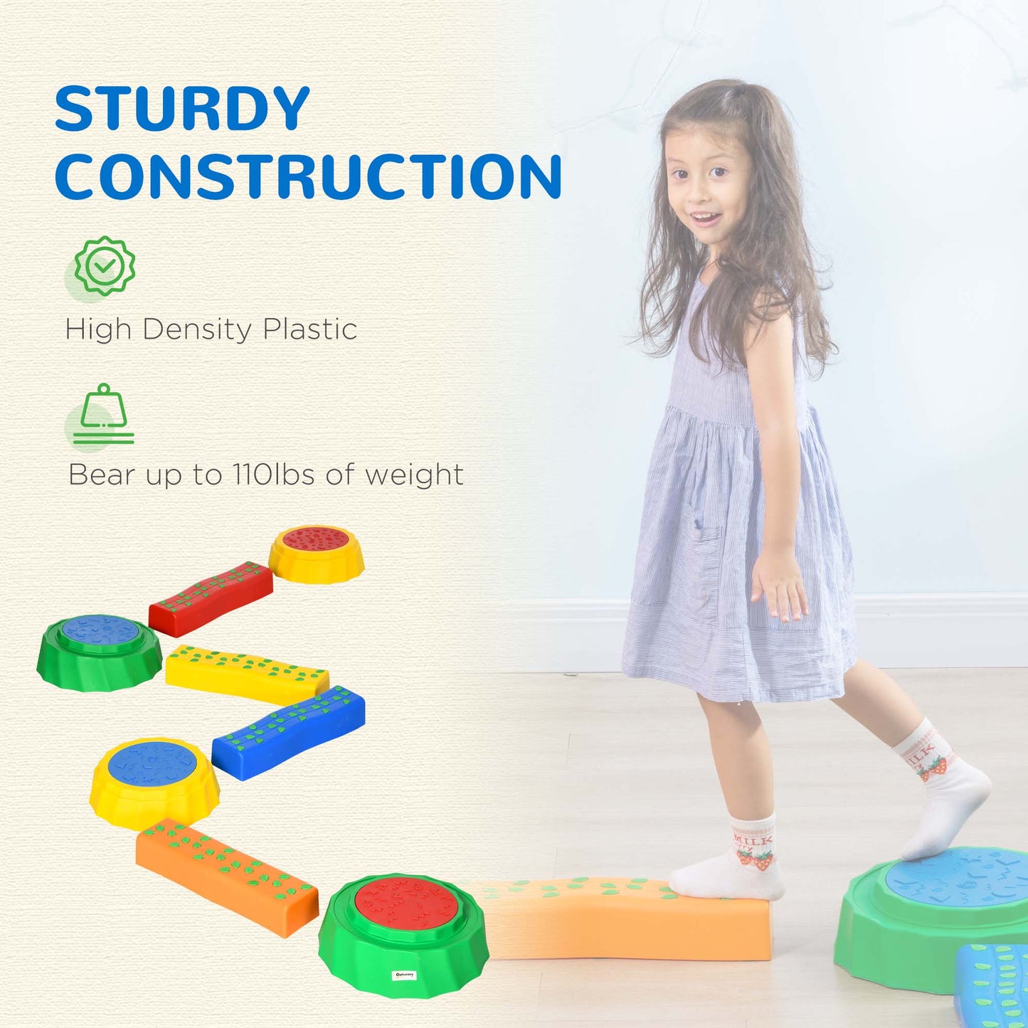 Outsunny Eight-Piece Kids Stepping Stones