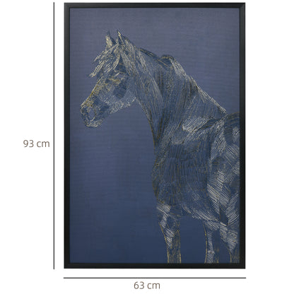 Homcom Canvas Wall Art Gold Textured Horse