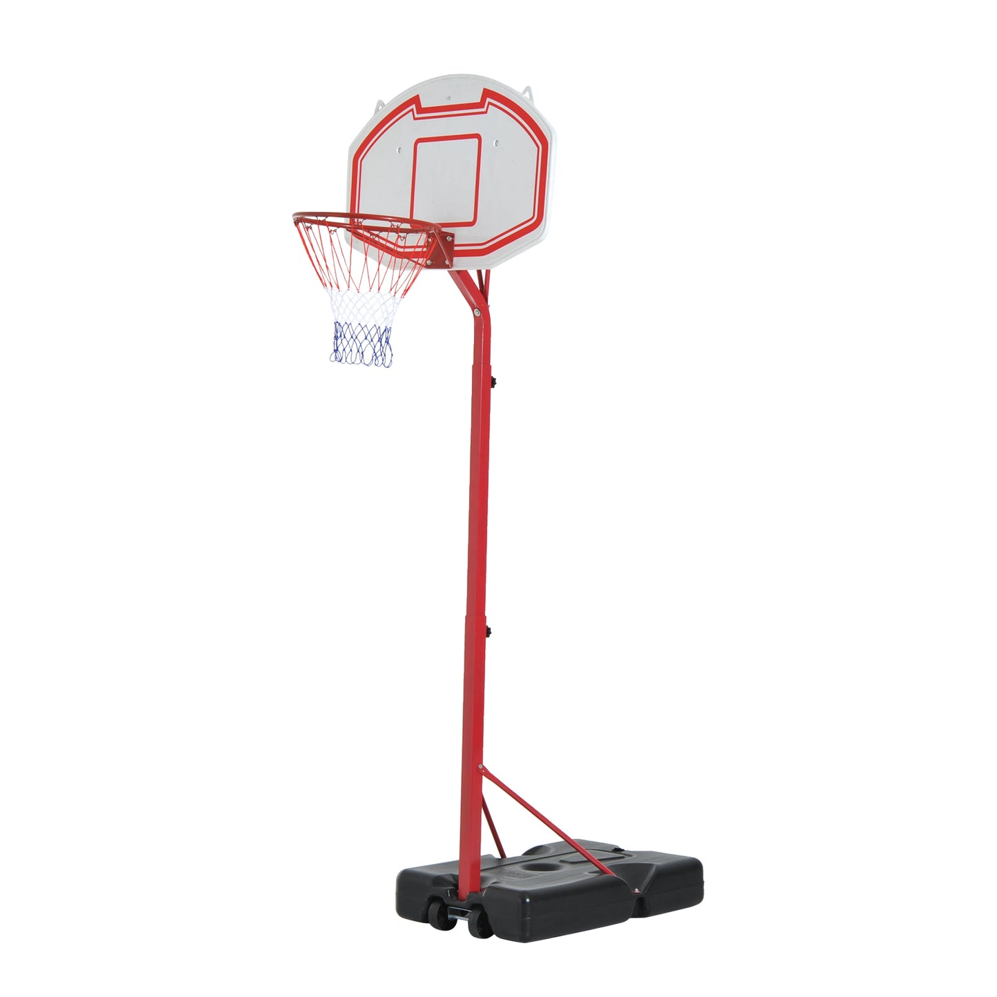 Homcom Basketball Stand Net Hoop Backboard Portable 260-310cm Height Adjustable with Wheels for Kids Adults Sports Fun