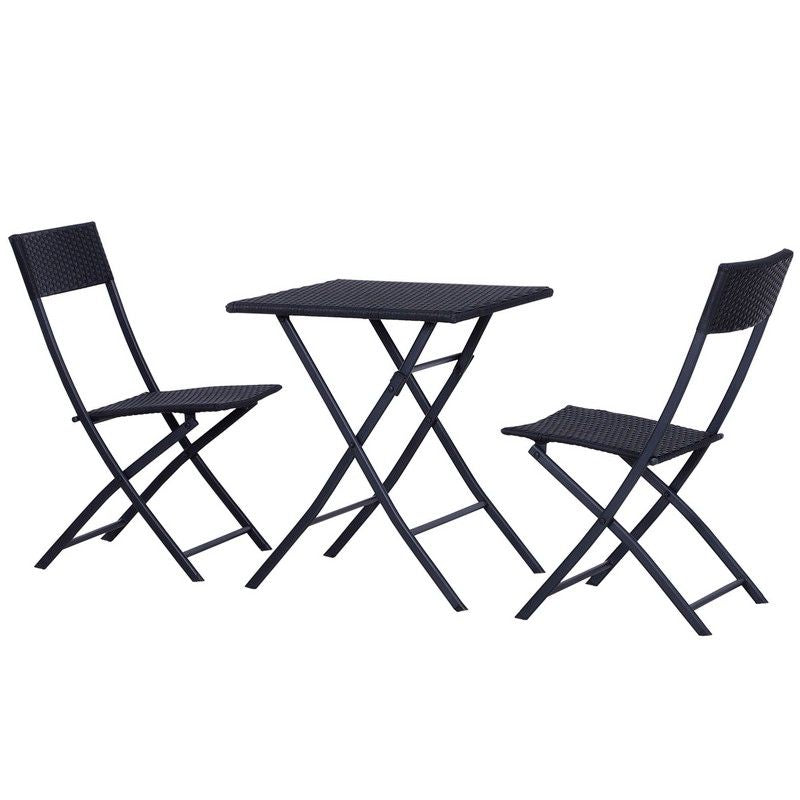 Outsunny 2-Seater Rattan Furniture Set-Black