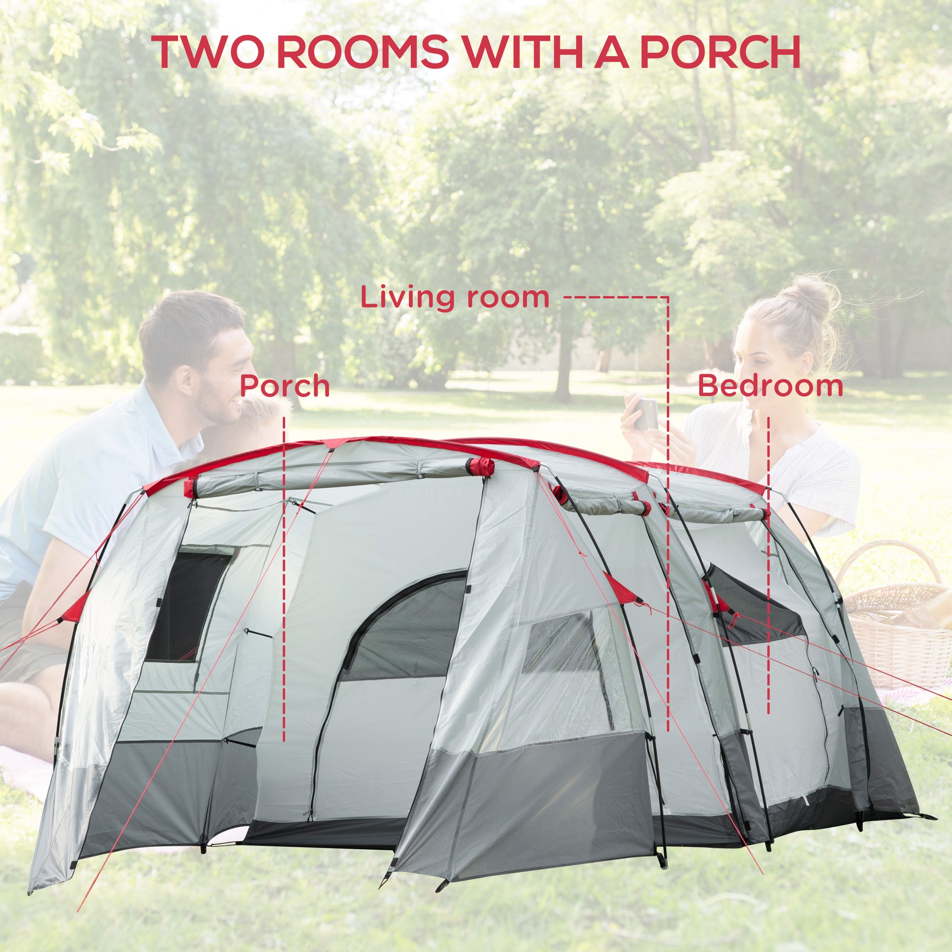 Outsunny 6-8 Person Tunnel Tent