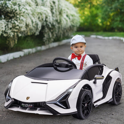 Homcom 12V Kids Electric Ride On Car 2 Motors Licensed Toy Car with Remote Control Music Lights MP3 for 3-5 Years White