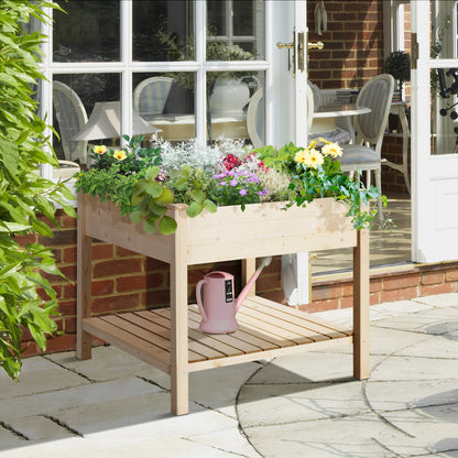 Outsunny Elevated Fir Wood Plant Box