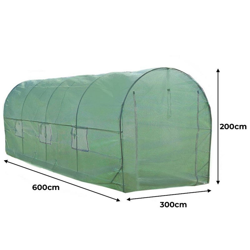 Raven Flourish 9' 10" x 19' 8" Curved Polytunnel & Racking Set - Classic Polyethylene