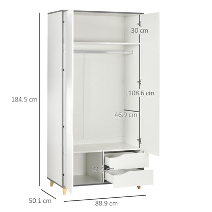 Homcom Wardrobe with 2 Doors