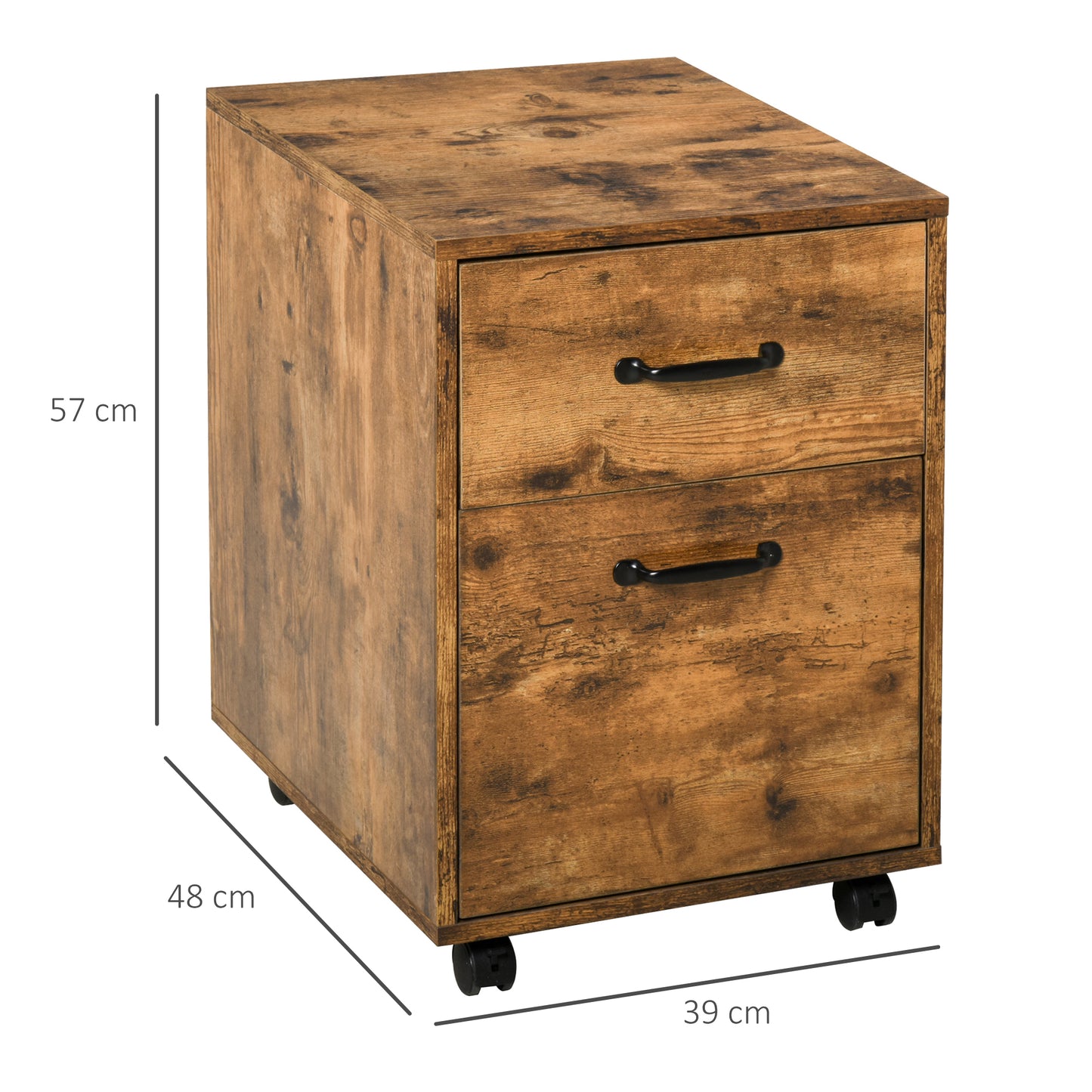 Homcom Rolling File Cabinet with 2 Drawers