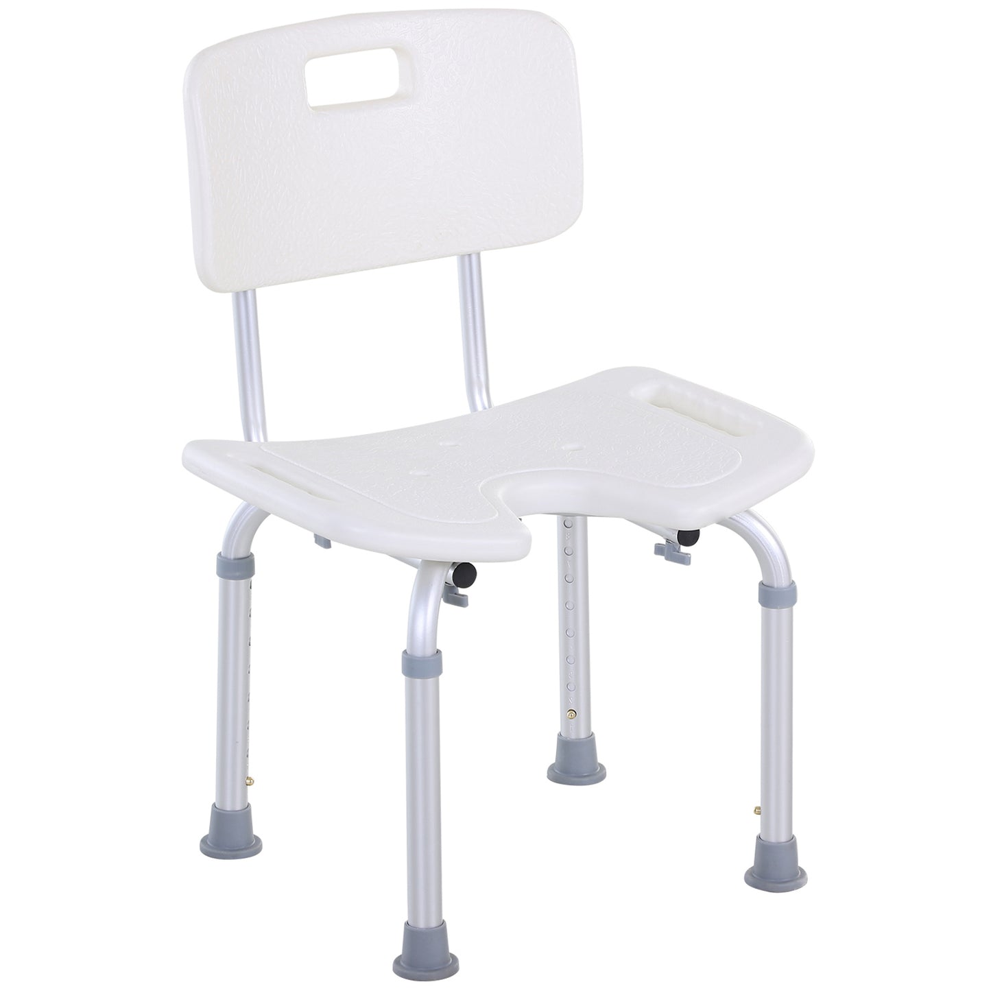 Homcom Aluminium Alloy Adjustable Shower Stool - White