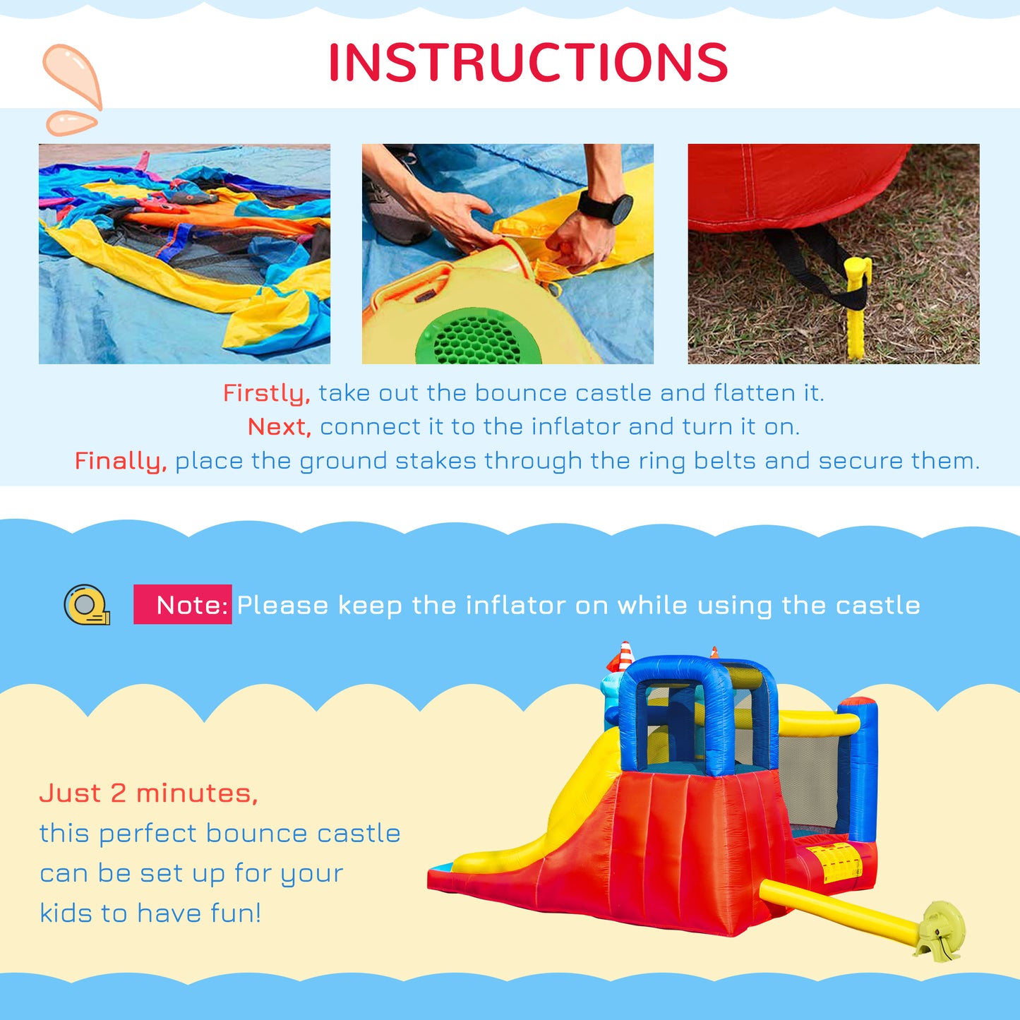 Outsunny 4 In 1 Kids Bouncy Castle Large Sailboat Style Inflatable House Slide Trampoline Water Pool Climbing Wall With Blower Carrybag For Kids Age 3-8