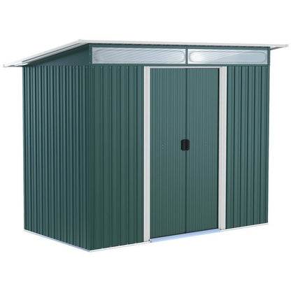 Lightsky 8.5 x 4' Double Door Pent Garden Shed Steel Green by Steadfast