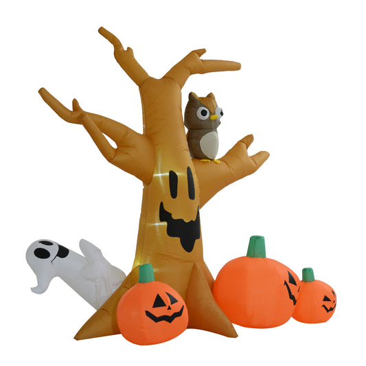 Homcom Halloween Inflatable Tree W/Pumpkins LED Lights