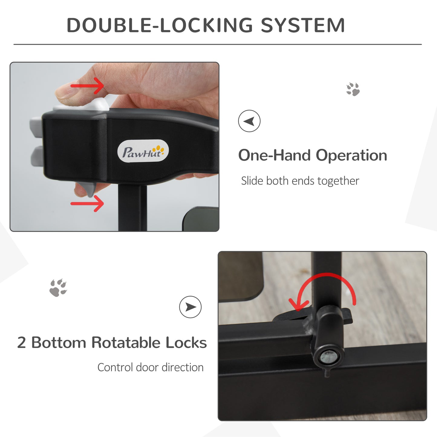 PawHut Pressure Fit Safety Gate for Doorways and Staircases