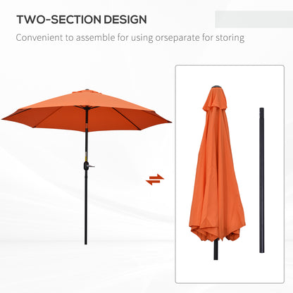 Outsunny 2.6M Patio Parasol Sun Umbrella