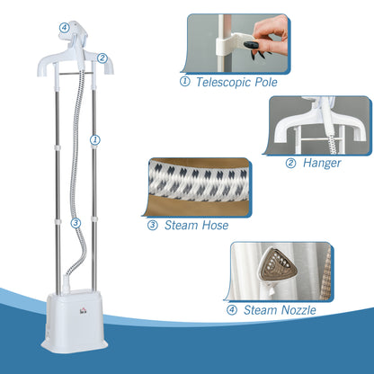 Homcom Upright Garment Clothes Steamer with 6 Steam Setting