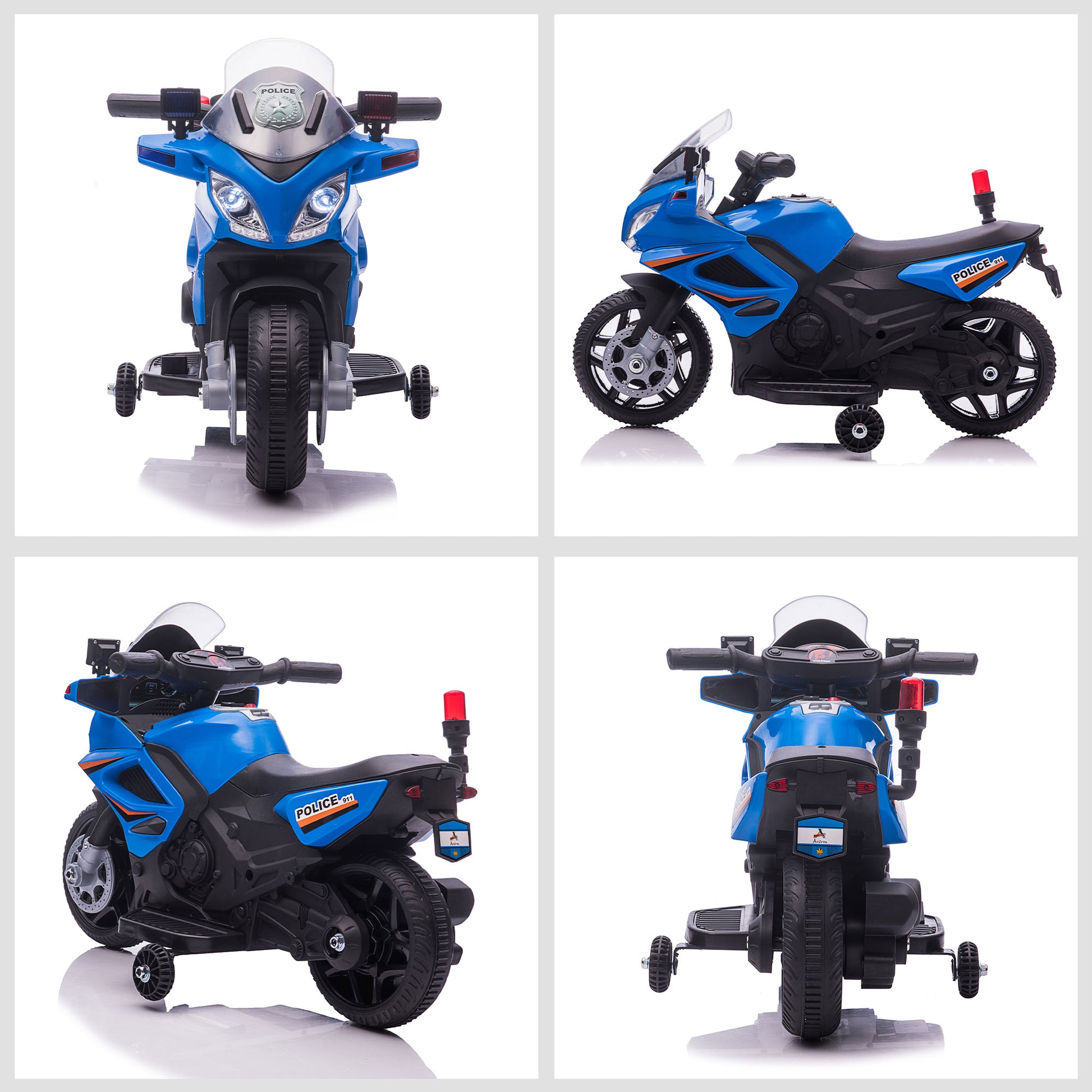 Homcom Kids 6V Electric Pedal Motorcycle Ride-On Toy Battery 18-48 months Blue