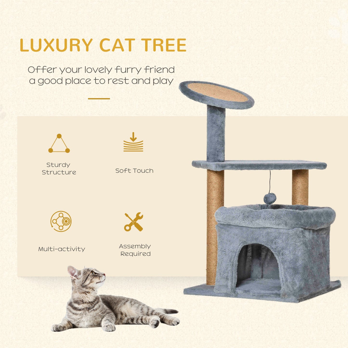 PawHut Cat Tree Tower for Indoor Cats