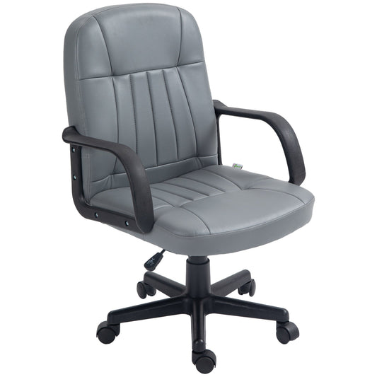 Swivel Executive Office Chair PU Leather Computer Desk Chair Office Furniture Gaming Seater - Grey-0