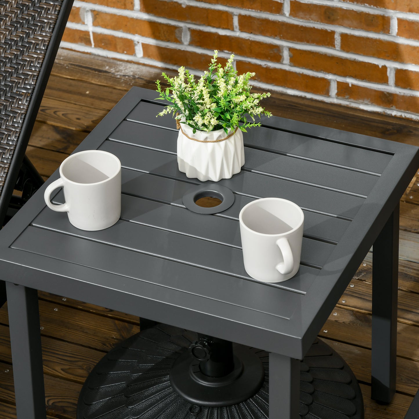 Outsunny Steel Garden Side Table