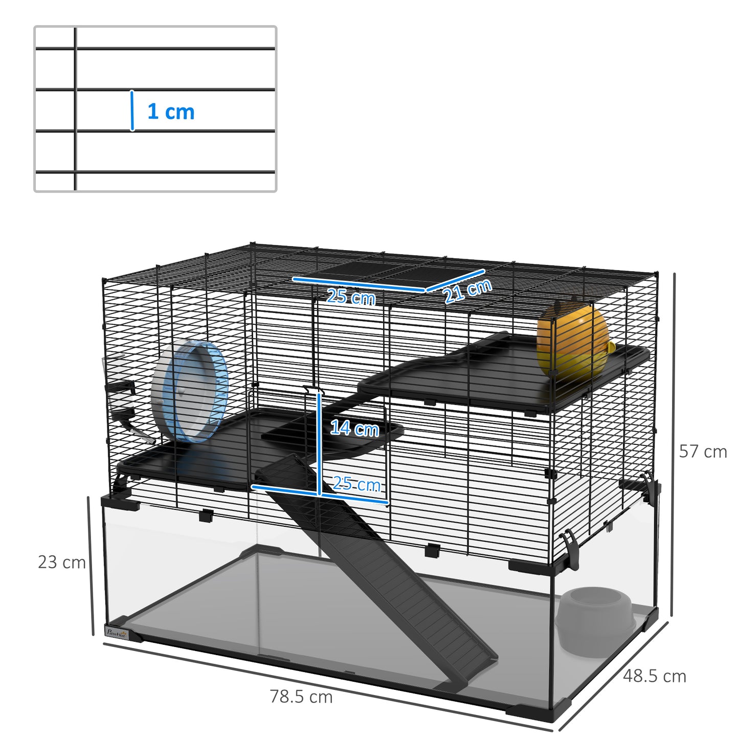 PawHut 3 Tiers Hamster Cage