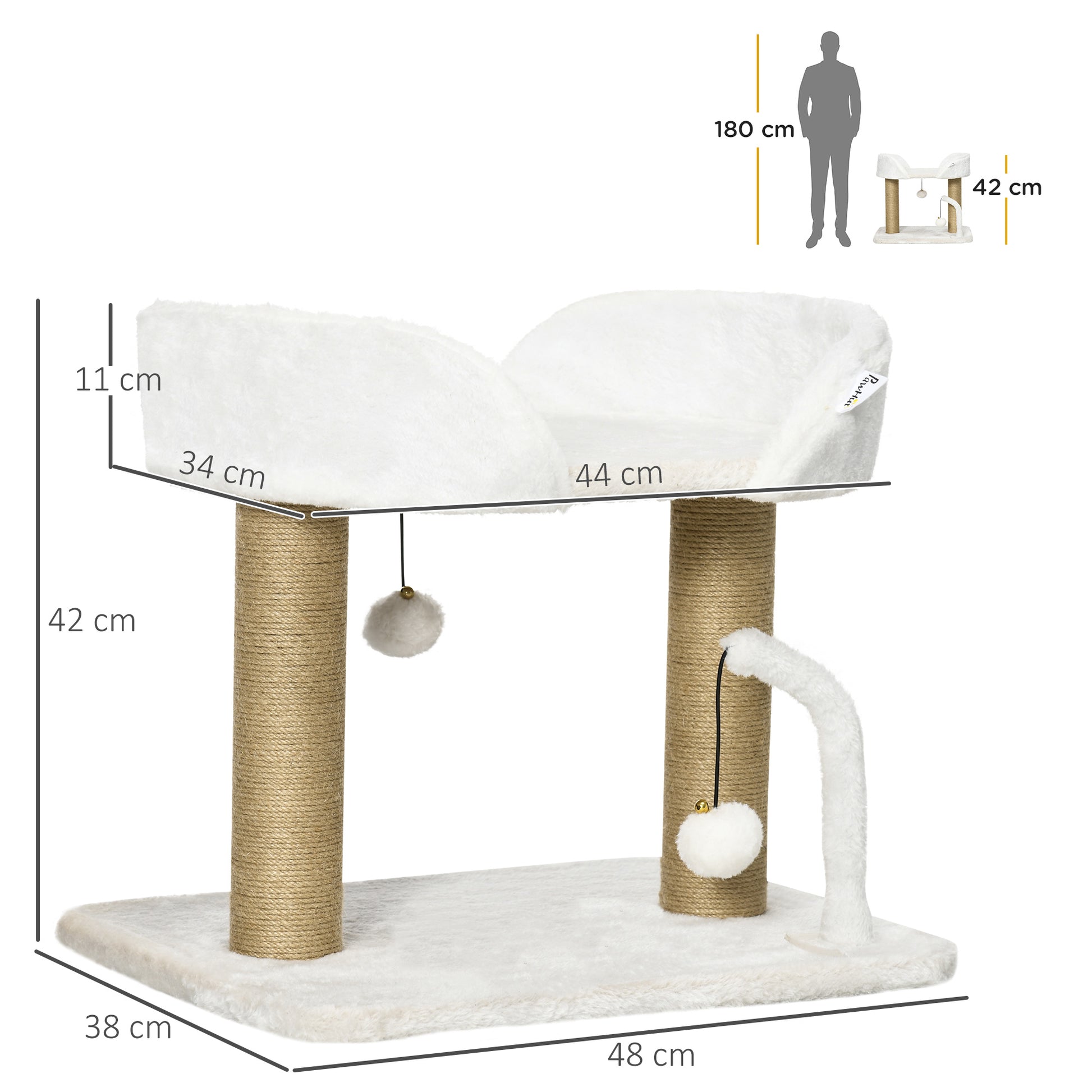 PawHut 42cm Indoor Cat Tree