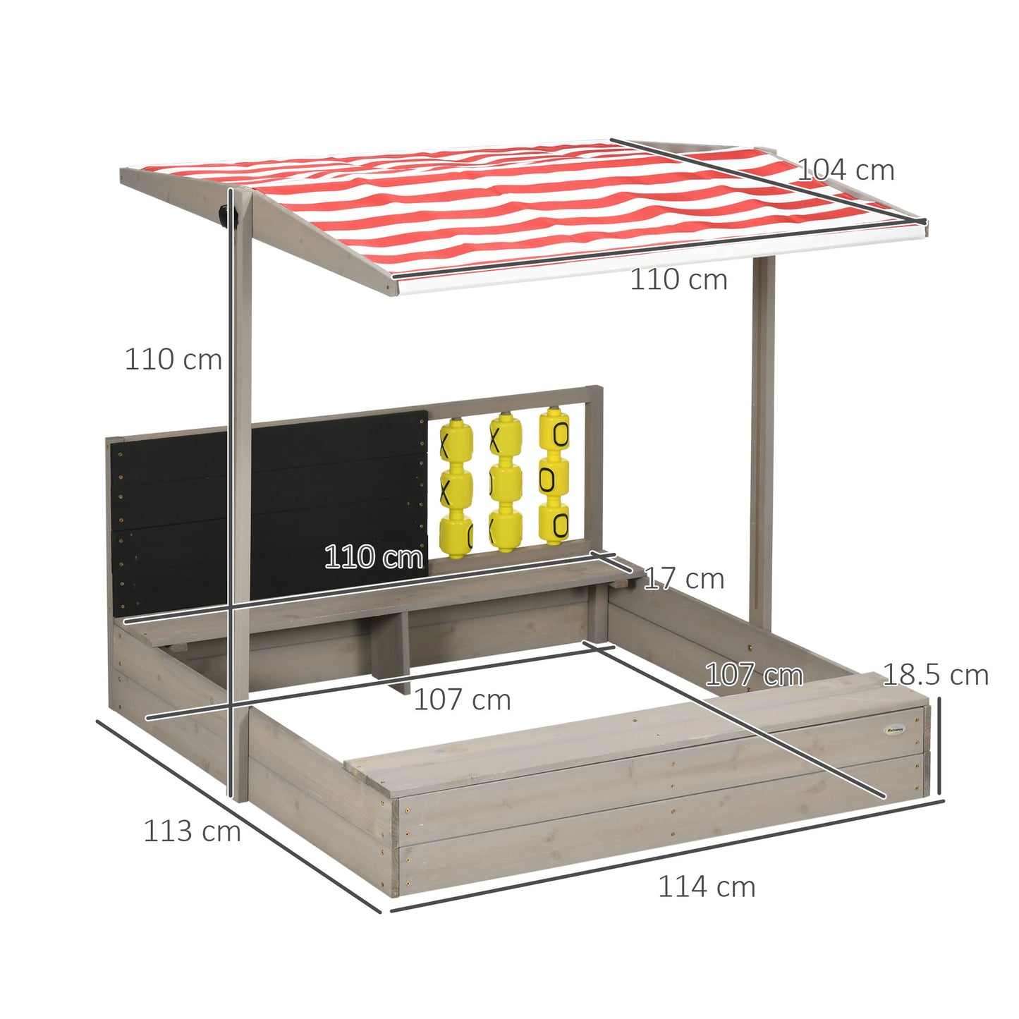 Outsunny Kids Wooden Sandpit