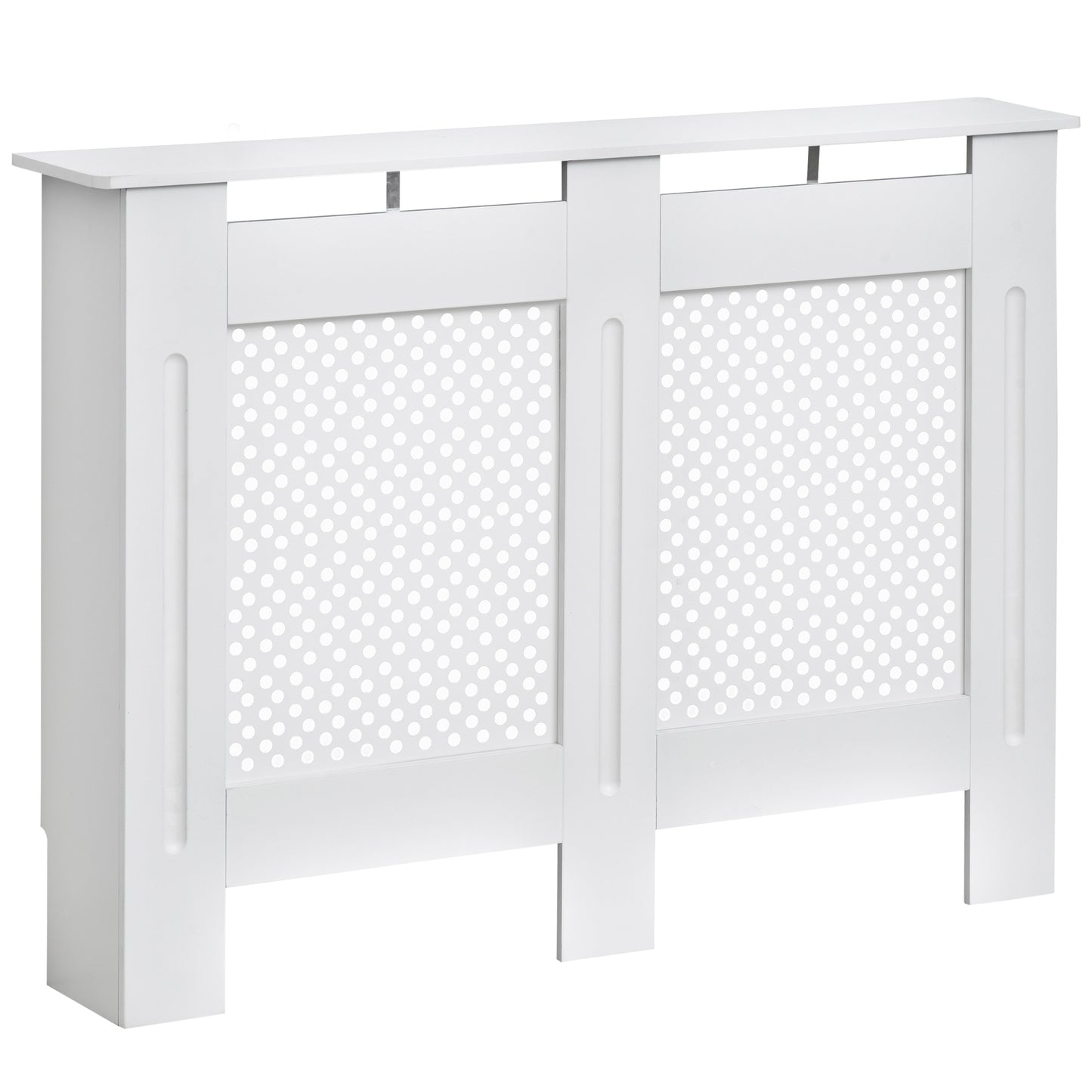 Homcom Wooden Radiator Cover Heating Cabinet Modern Home Furniture Grill Style White Painted (Medium)