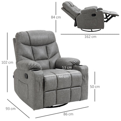 Homcom Faux Leather Reclining Armchair - Grey