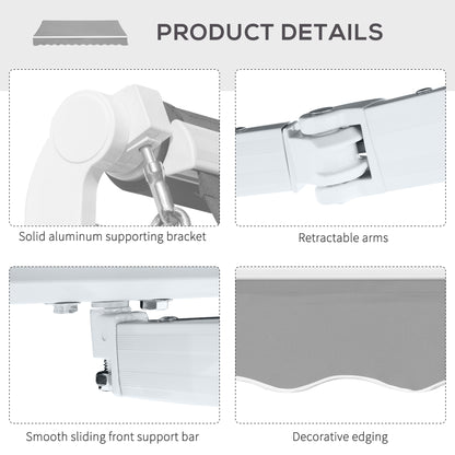 Outsunny Garden Patio Manual Awning Canopy Sun Shade Shelter Retractable 4 Size 5 Colour