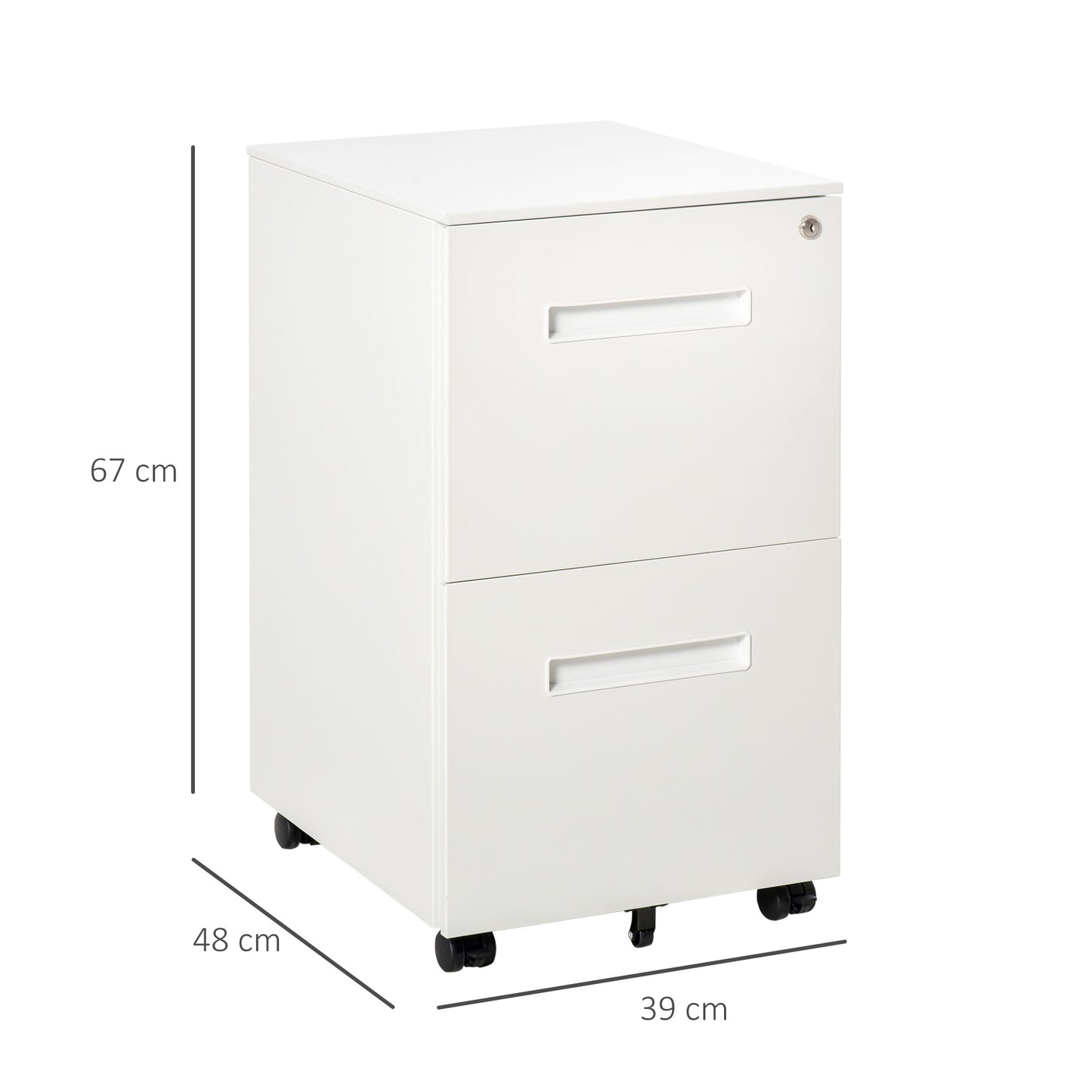 Vinsetto Mobile File Cabinet Home Filing Furniture with Adjustable Partition and Lock