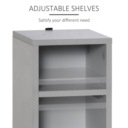 Homcom 12-Shelf Tall Media Storage Unit - Grey