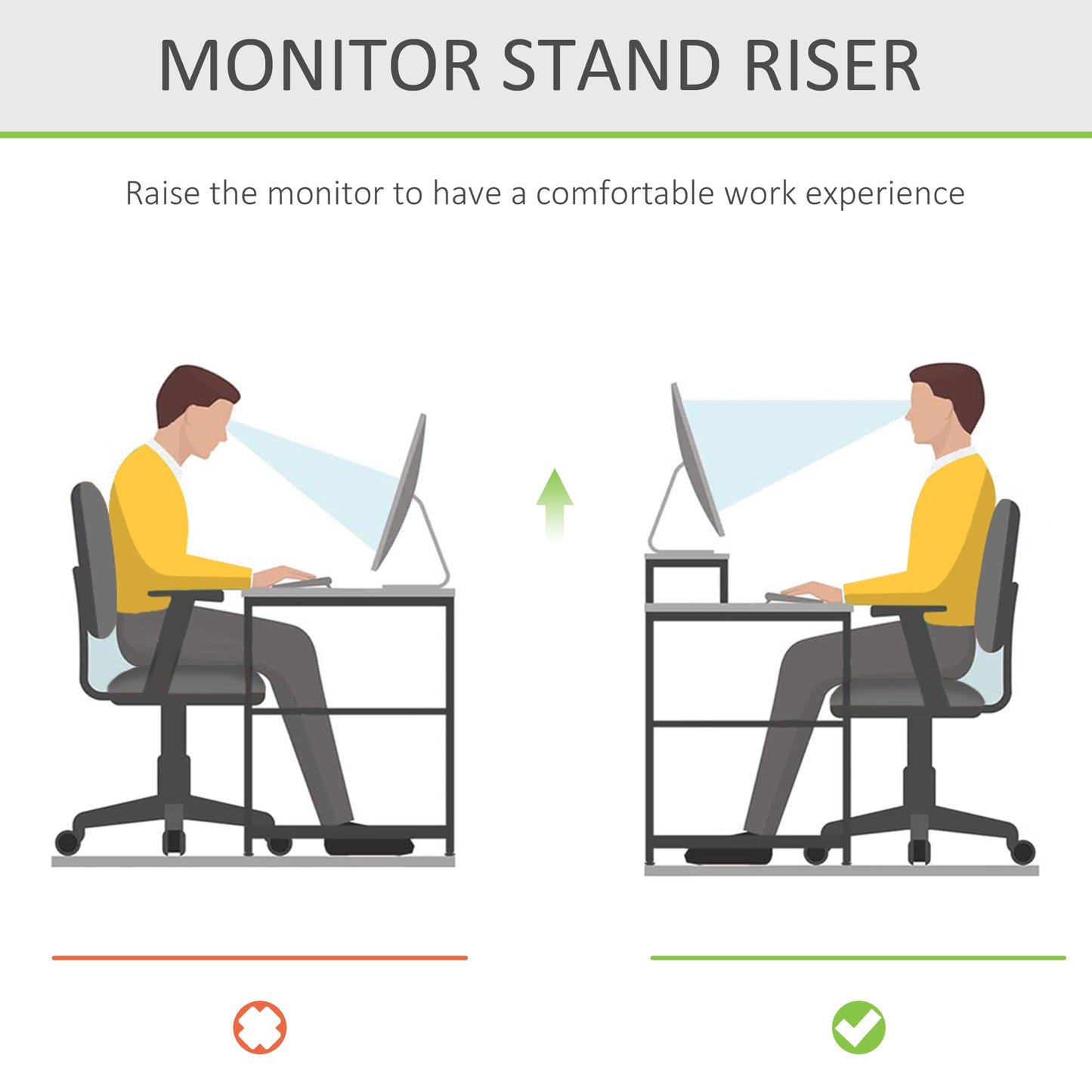 Homcom Monitor Riser Laptop Pc Plinth Stand Tv Computer Desktop Organiser With Drawer Bamboo