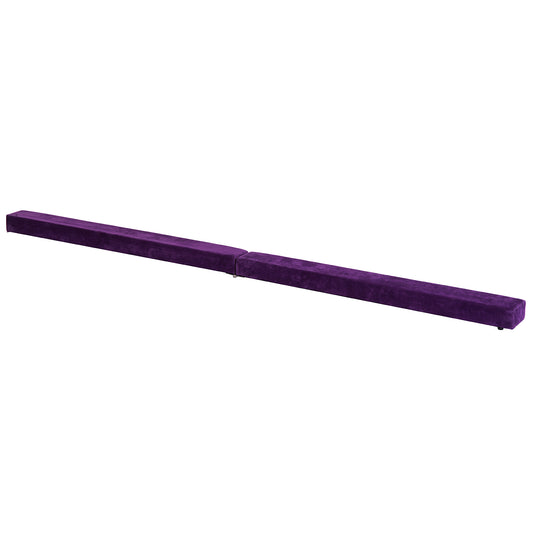 Homcom Suede Upholstered Wooden Folding Balance Beam Trainer Purple