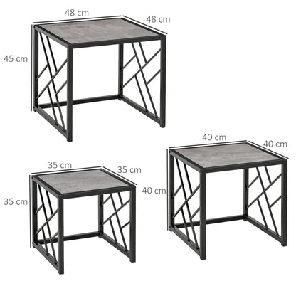 Homcom Set of 3 Nesting Coffee Tables