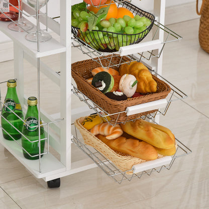 Homcom Medium-density fibreboard Multifunction Kitchen Island Trolley White