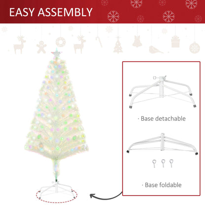 Homcom 5FT Prelit Artificial Christmas Tree with Fiber Optic LED Light