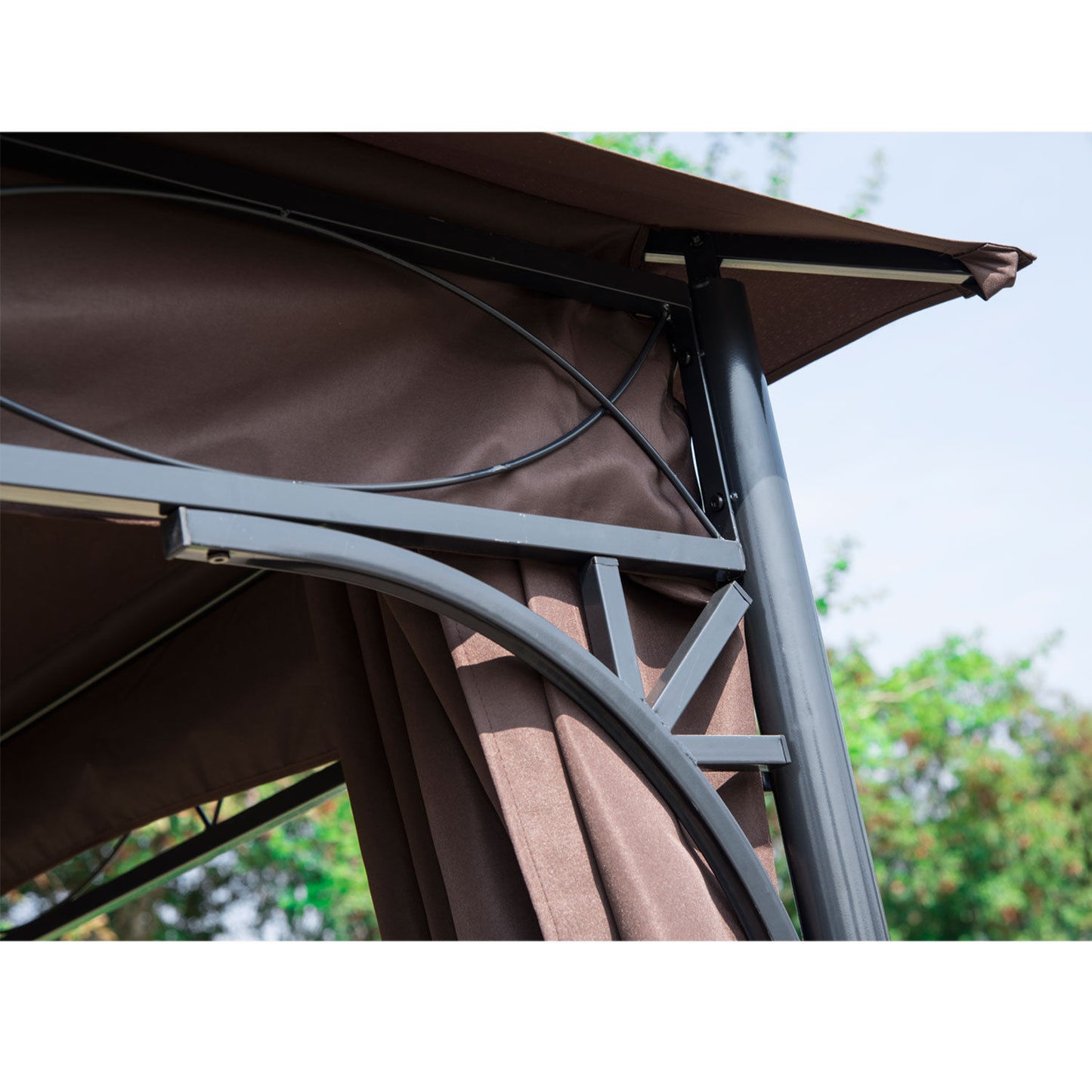 Outsunny 3x3 m Gazebo Pavilion-Coffee