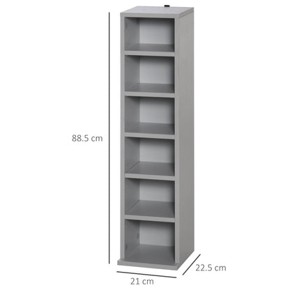 Homcom 12-Shelf Tall Media Storage Unit - Grey