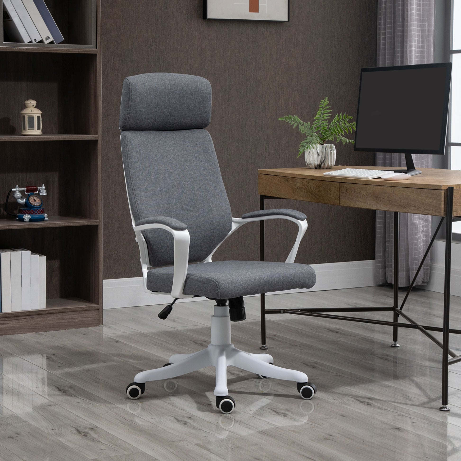 Vinsetto High Back Swivel Office Chair with Lumbar Back Support