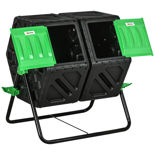 Outsunny Dual Chamber Garden Compost Bin